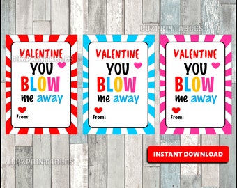 Bubble valentines Etsy graphic relating to You Blow Me Away Valentine Printable referred to as Bubble valentines Etsy